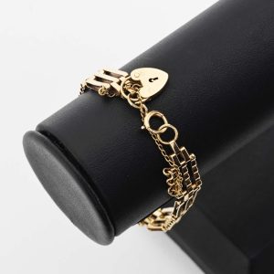 9 Carat Gold 3-Bar Gate Bracelet