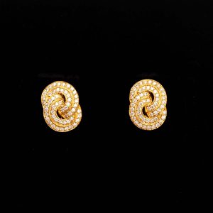 18ct Diamond Swirl Stud Earrings