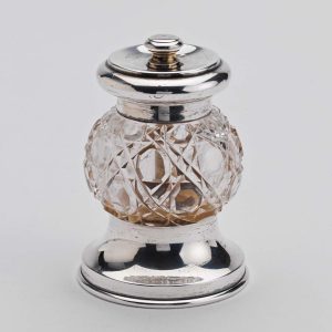 Antique Silver & Crystal Nutmeg Grinder