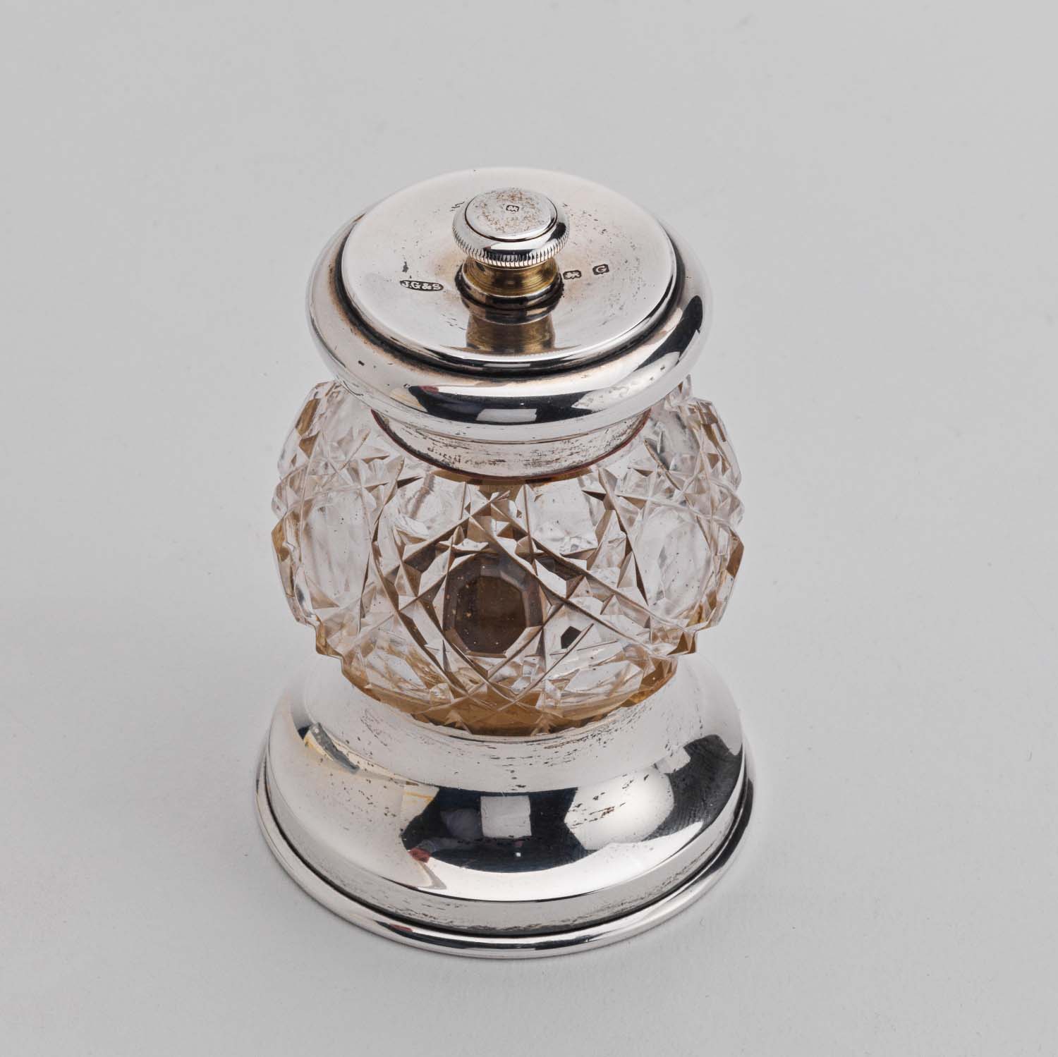 Antique Silver & Crystal Nutmeg Grinder - Image 2
