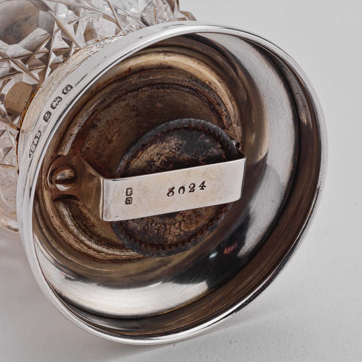 Antique Silver & Crystal Nutmeg Grinder - Image 3