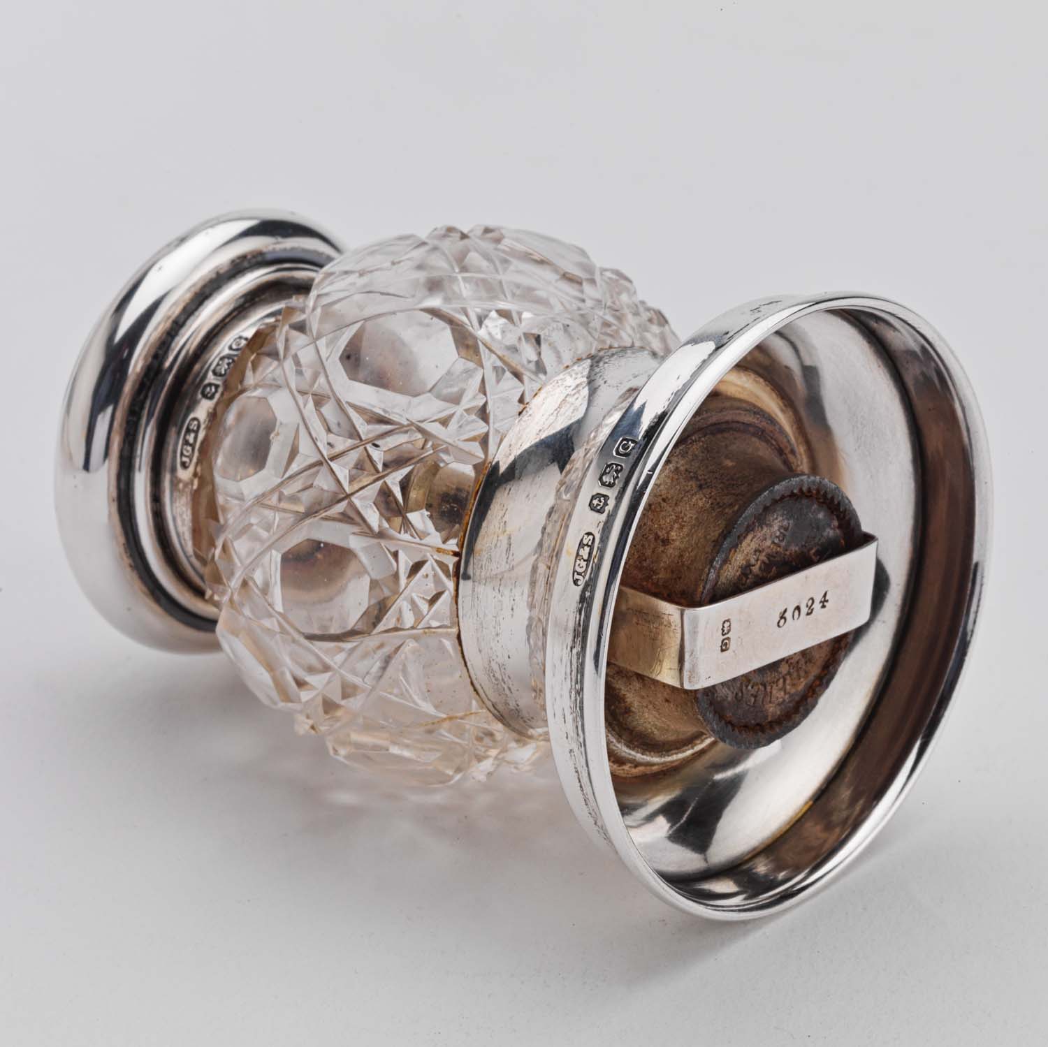Antique Silver & Crystal Nutmeg Grinder - Image 4