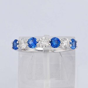 Sapphire & Diamond Gold Eternity Ring