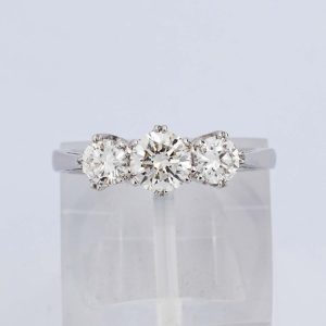 Three-Stone Diamond Ring in Platinum