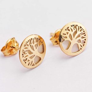 M.O.P. Tree of Life Stud Earrings