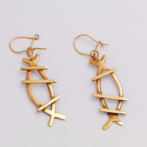 Gold Openwork Drop Earrings