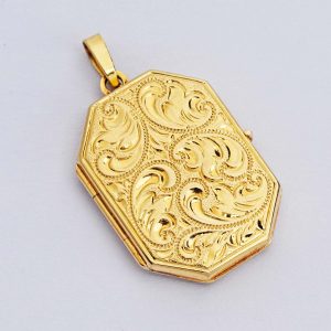 Octagonal Shaped Gold Locket