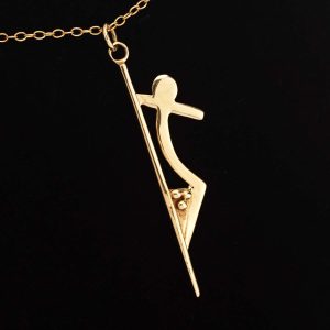 Sculptural Gold Pendant & Chain