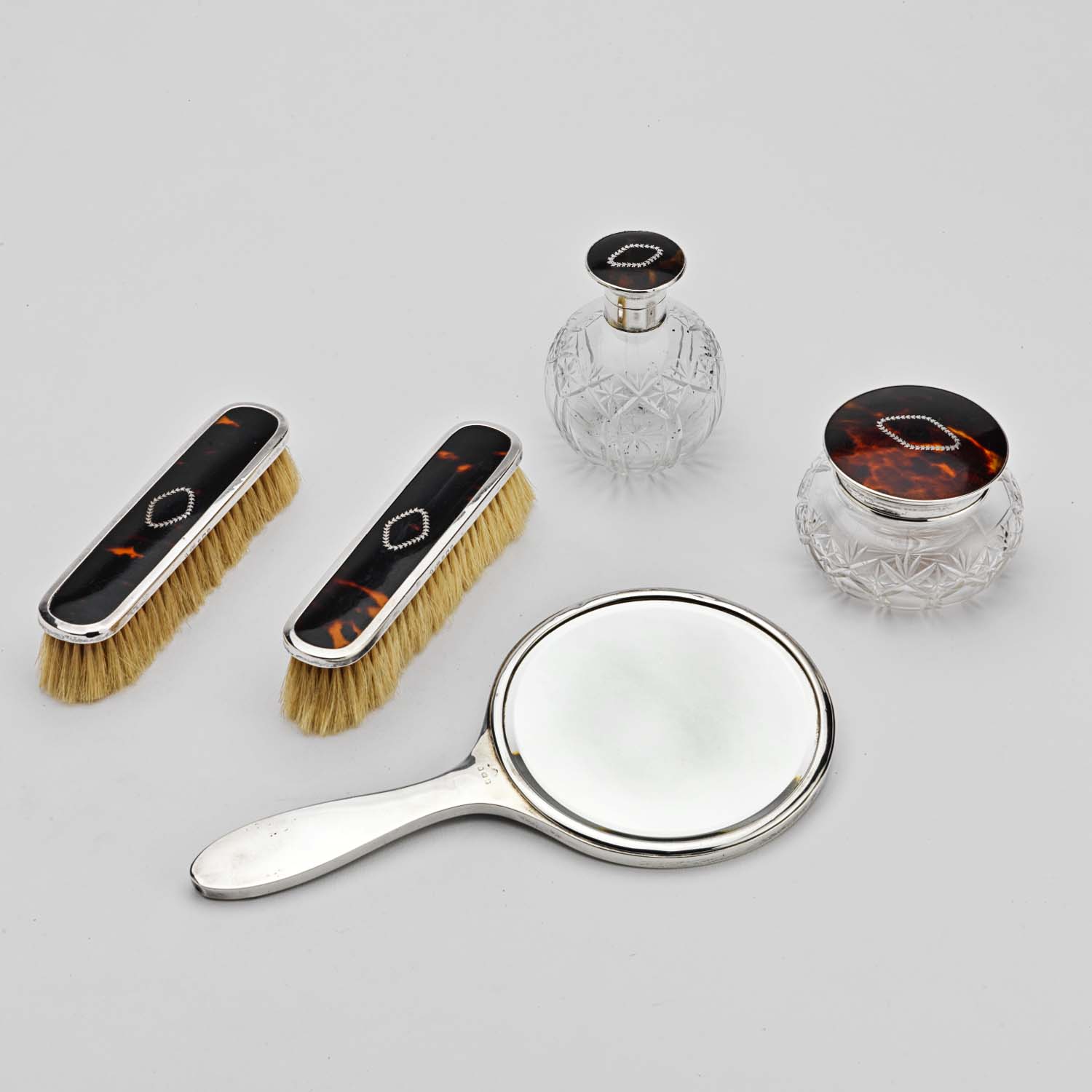 Five-Piece Tortoiseshell & Silver Dressing Set - Image 2