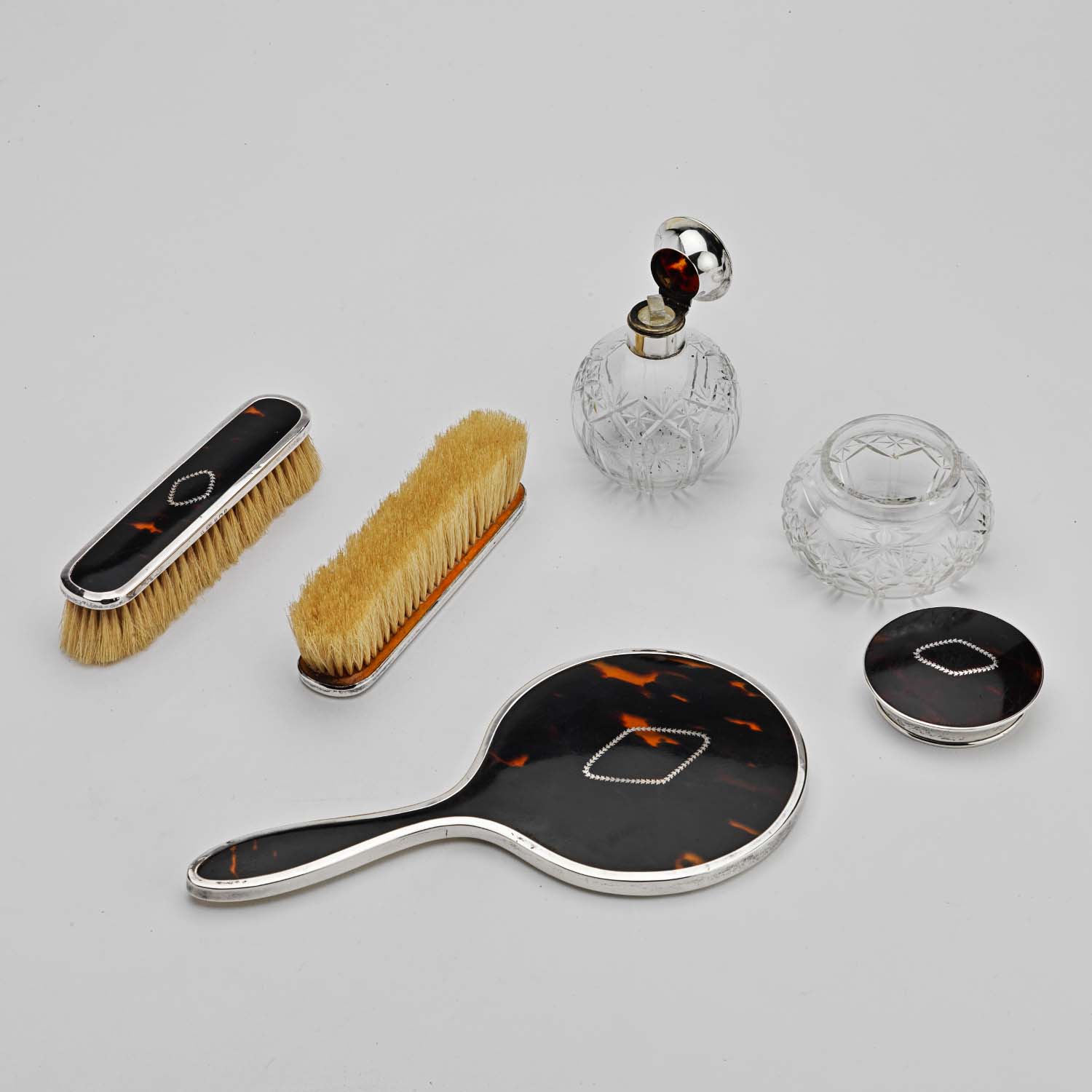 Five-Piece Tortoiseshell & Silver Dressing Set - Image 3