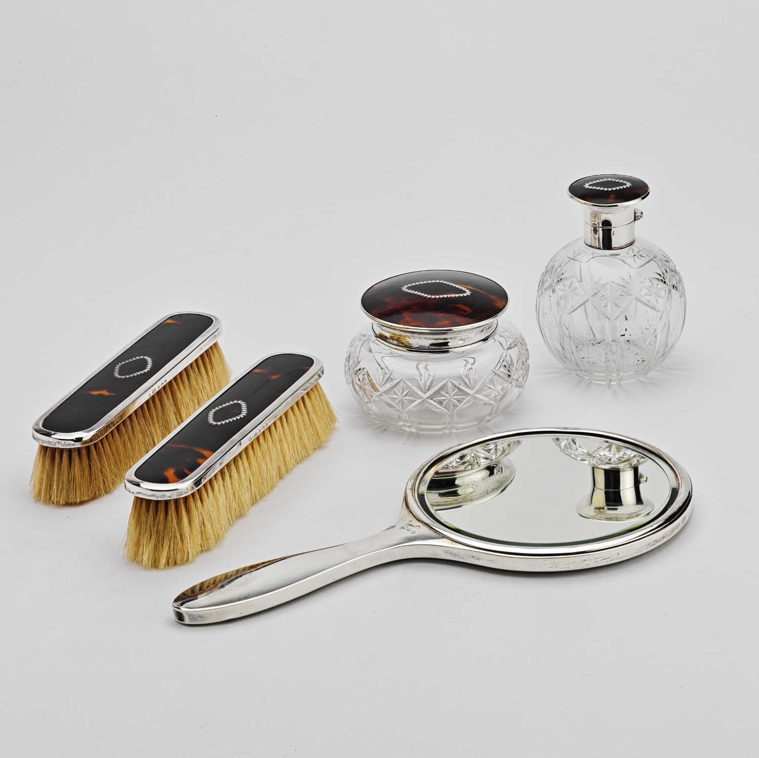 Five-Piece Tortoiseshell & Silver Dressing Set - Image 5