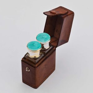 Antique Silver & Enamel Travelling Scent Bottles
