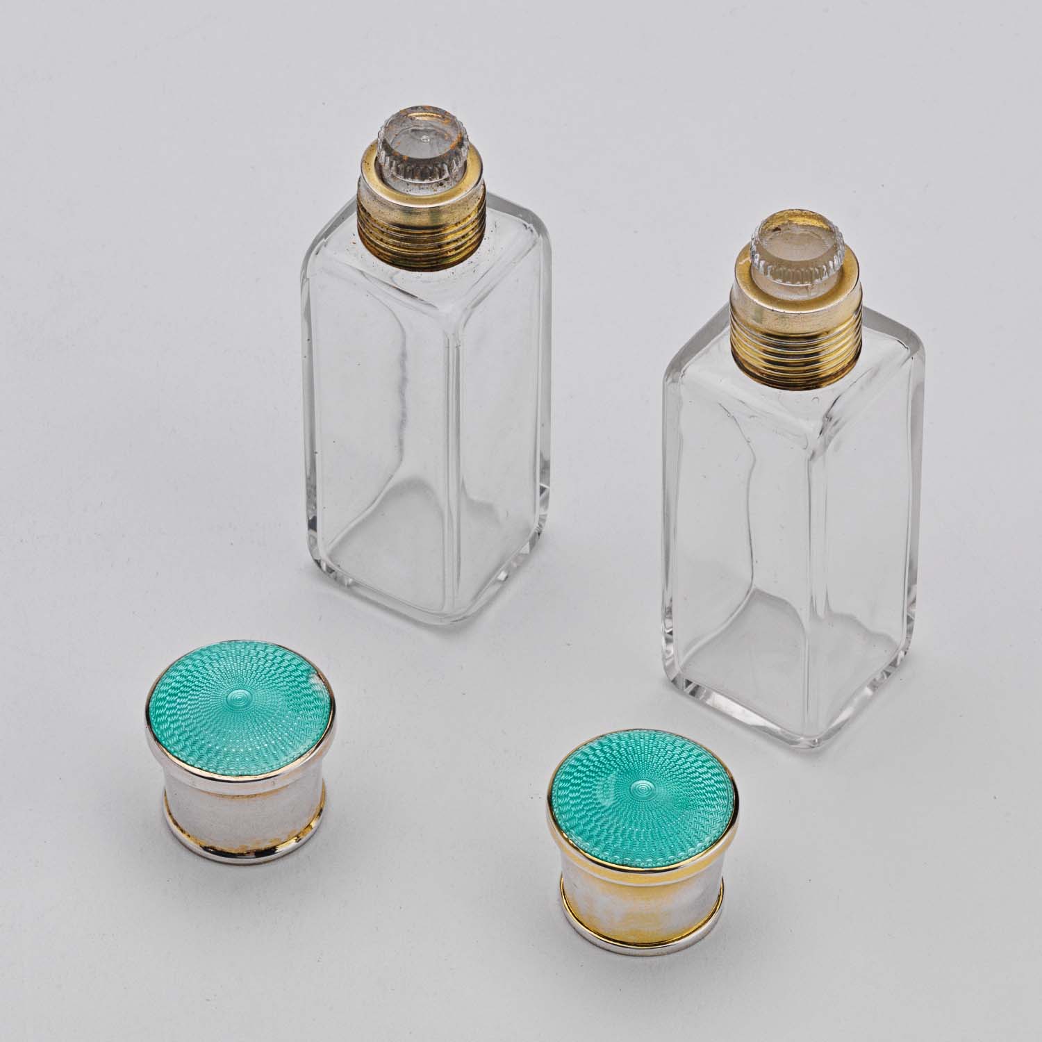 Antique Silver & Enamel Travelling Scent Bottles - Image 6