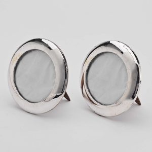 Pair of Antique Round Silver Frames