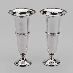 Pair of Antique Silver Vases