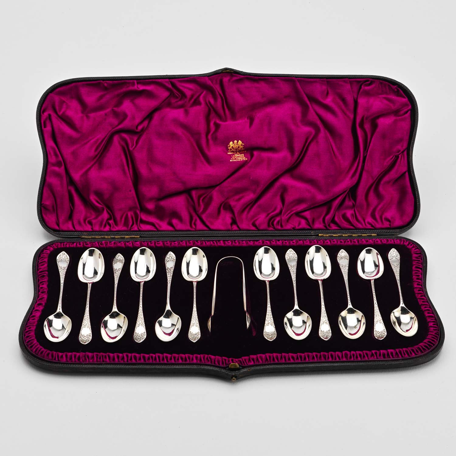 Victorian Silver Spoon & Tongs Set
