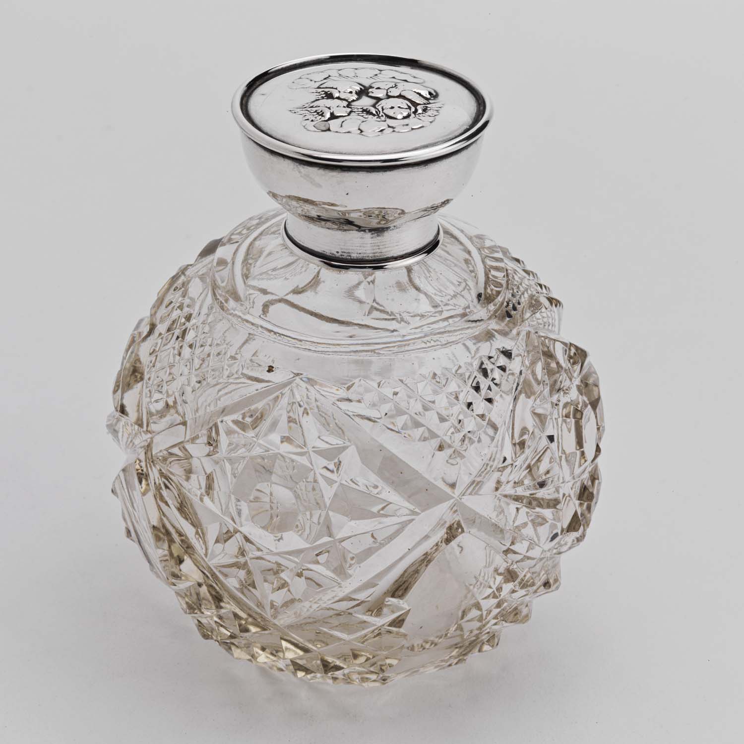 Antique Scent Bottle with Silver Lid Small - Image 3
