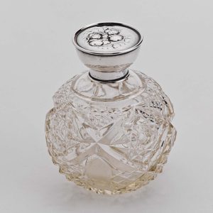 Antique Scent Bottle with Silver Lid Small