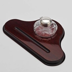Vintage Cut Glass & Silver Inkstand