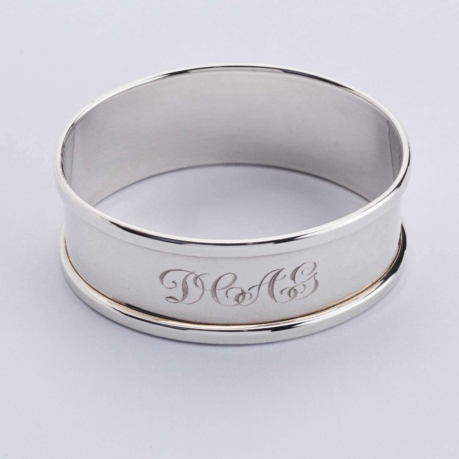 Vintage Silver Engraved Napkin Ring - Image 3