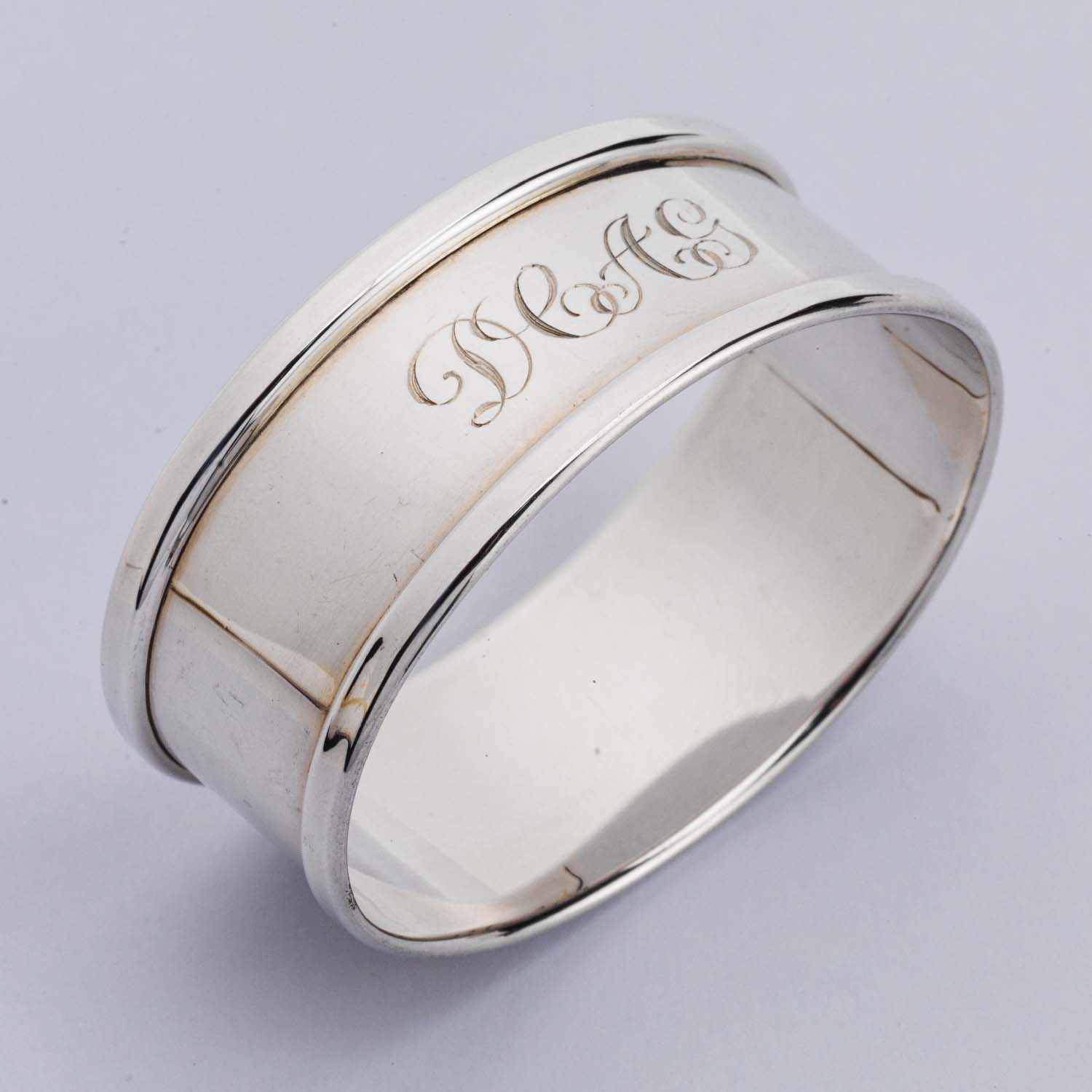 Vintage Silver Engraved Napkin Ring - Image 4