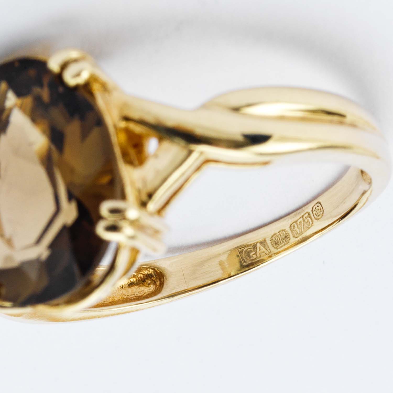 Gold Smokey Quartz Solitaire Ring - Image 6