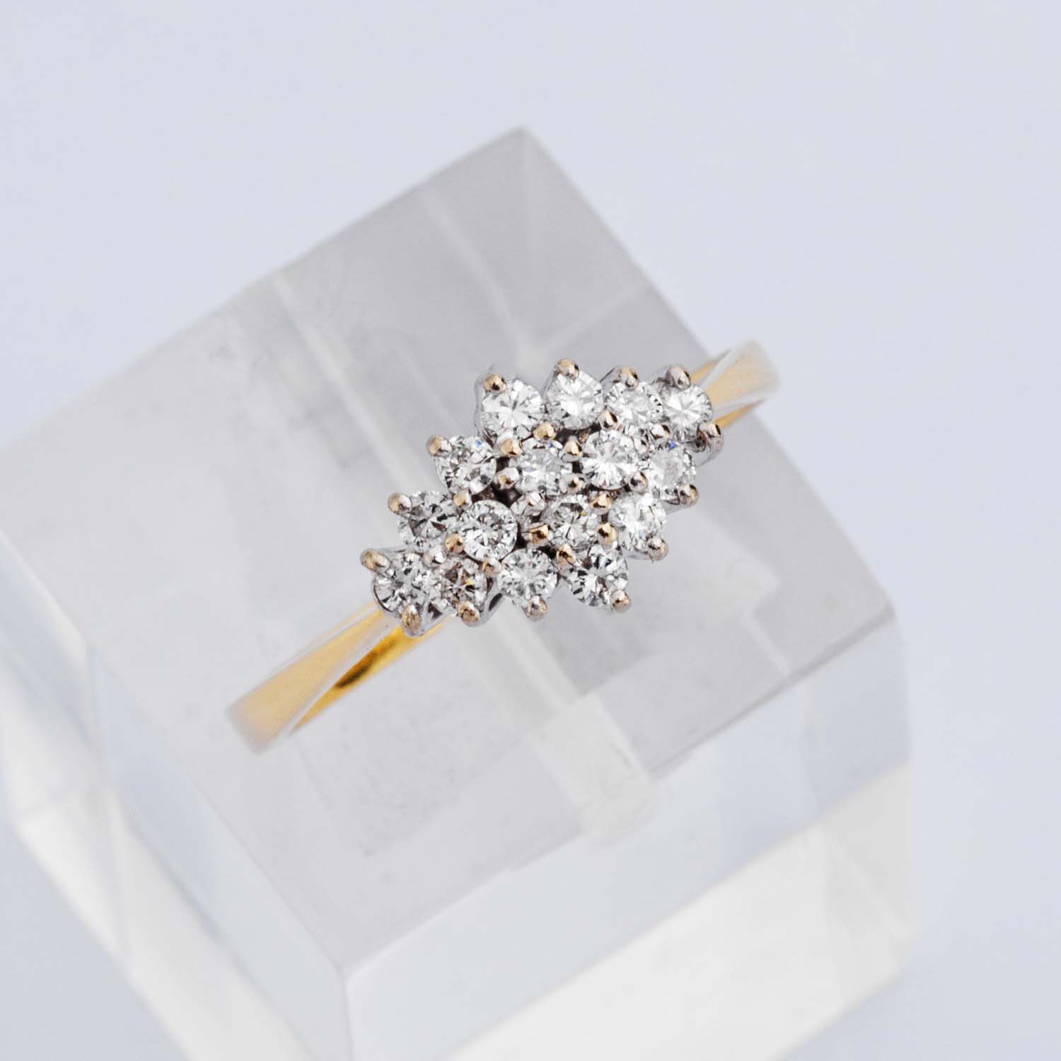 Gold Diamond Cluster Ring