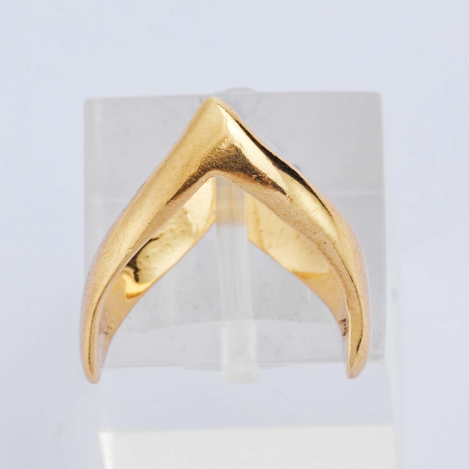 Gold Double Wishbone Ring - Image 2