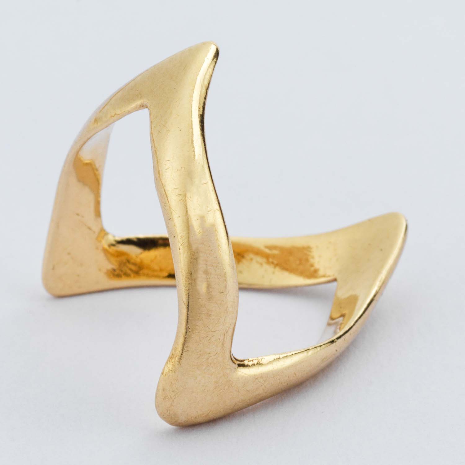 Gold Double Wishbone Ring - Image 6