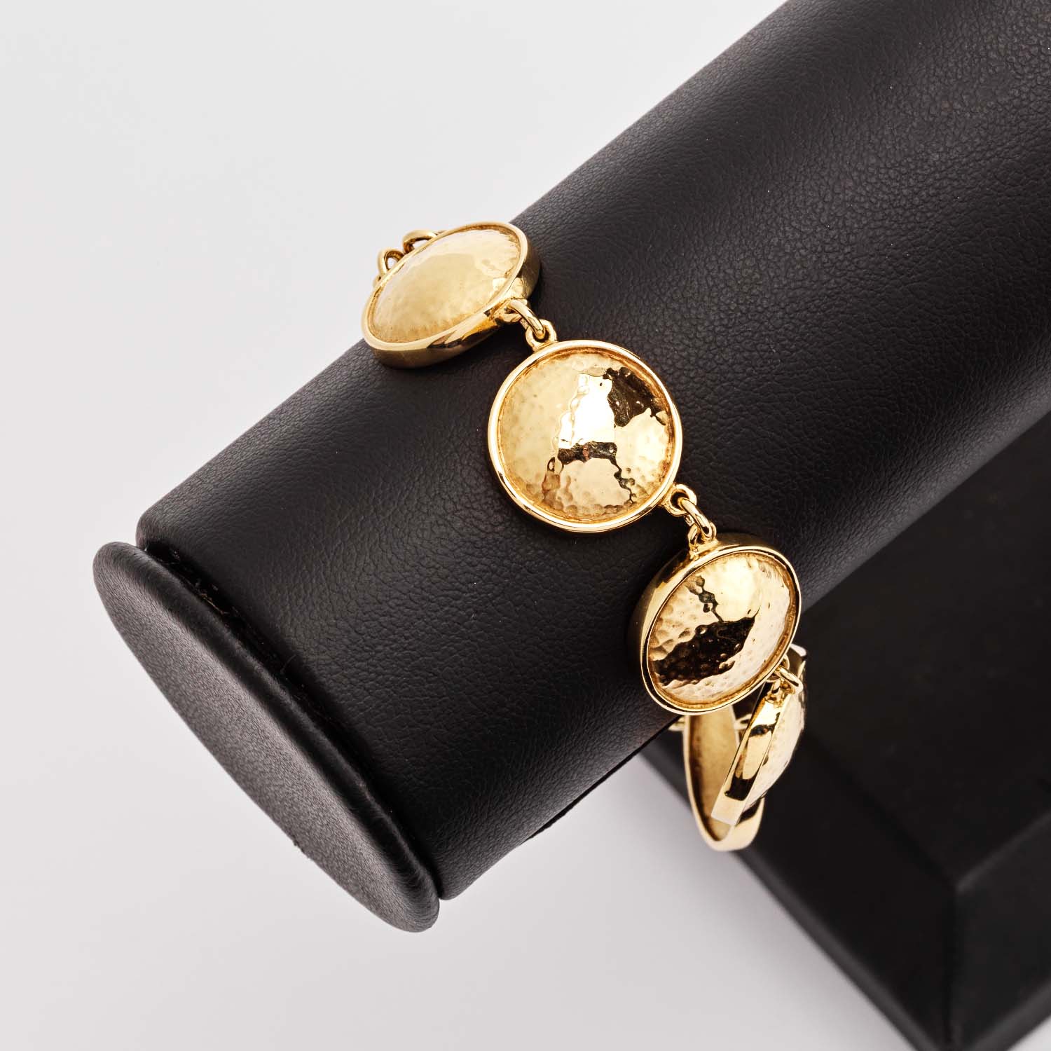 Gold Circular Link Bracelet & Earring Set - Image 2