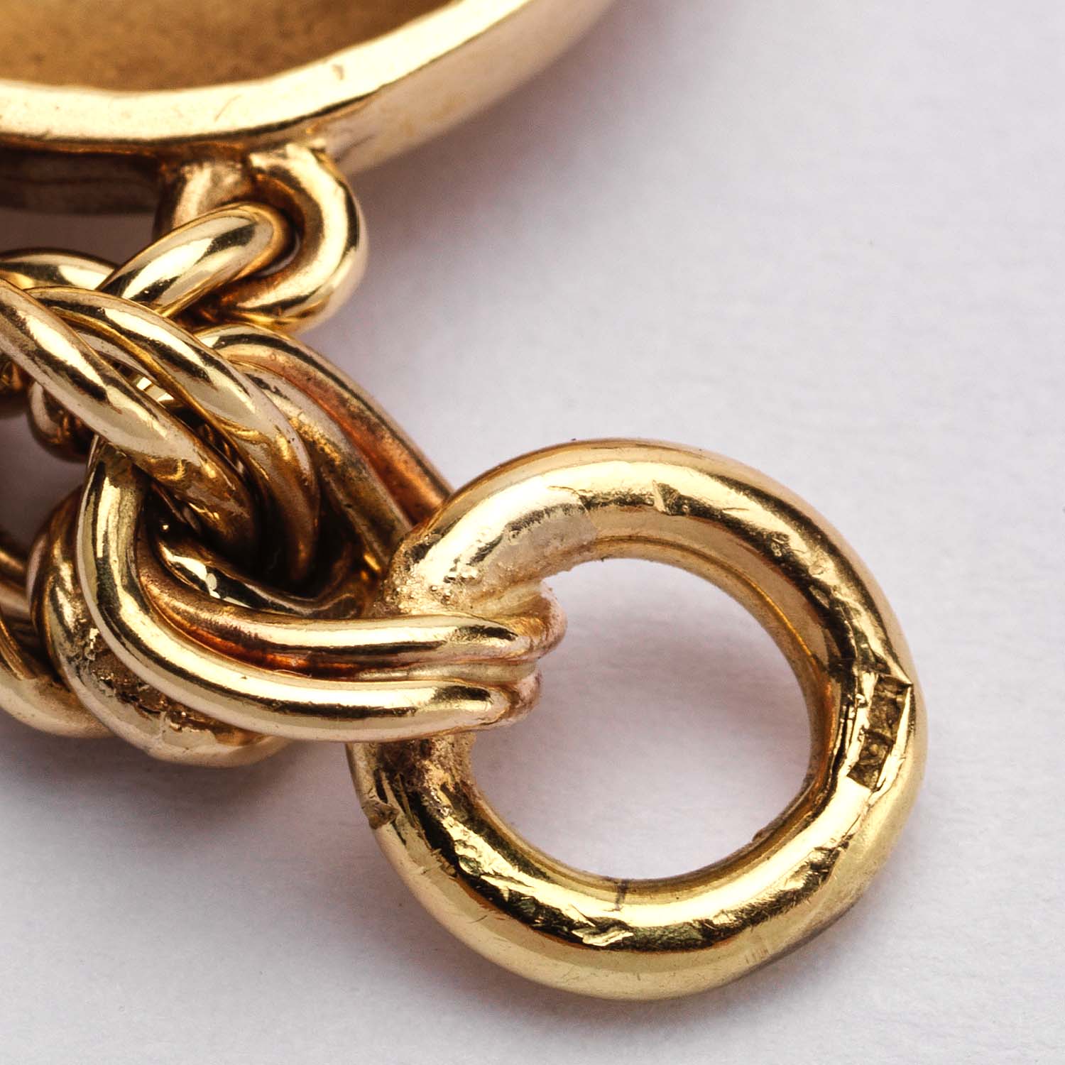 Gold Circular Link Bracelet & Earring Set - Image 3