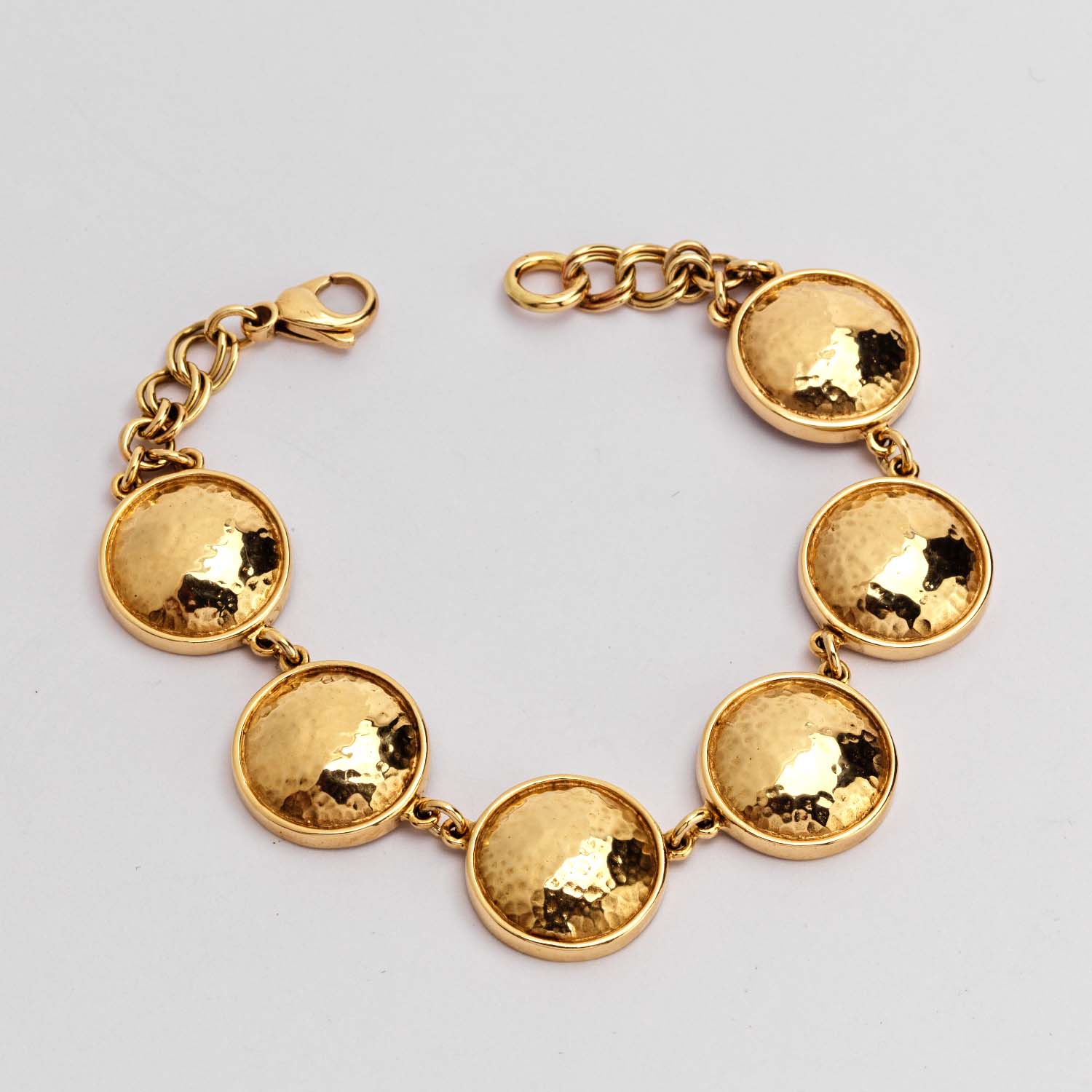 Gold Circular Link Bracelet & Earring Set - Image 4