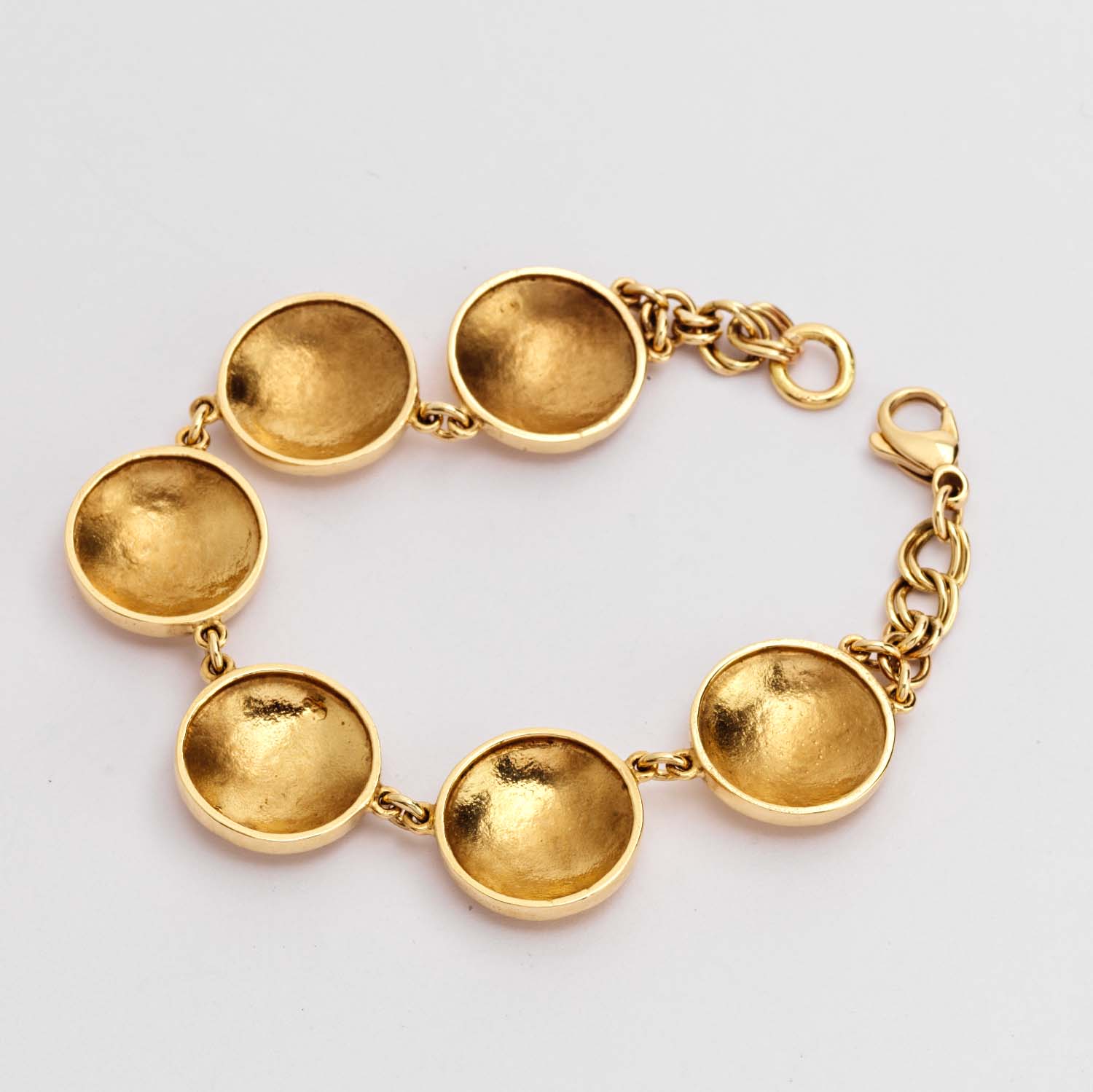 Gold Circular Link Bracelet & Earring Set - Image 8