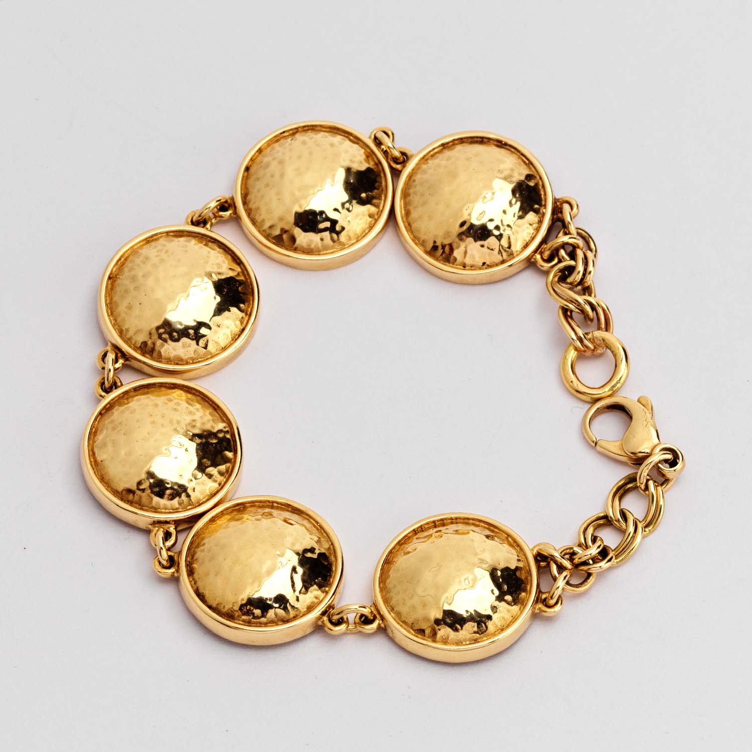 Gold Circular Link Bracelet & Earring Set - Image 9
