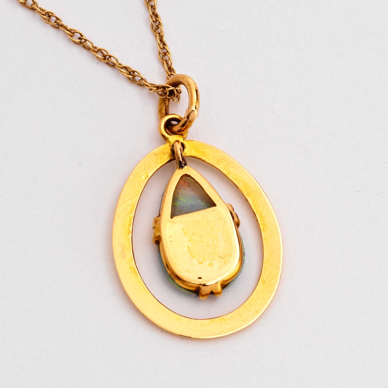 Gold Pear Shaped Opal Pendant - Image 4
