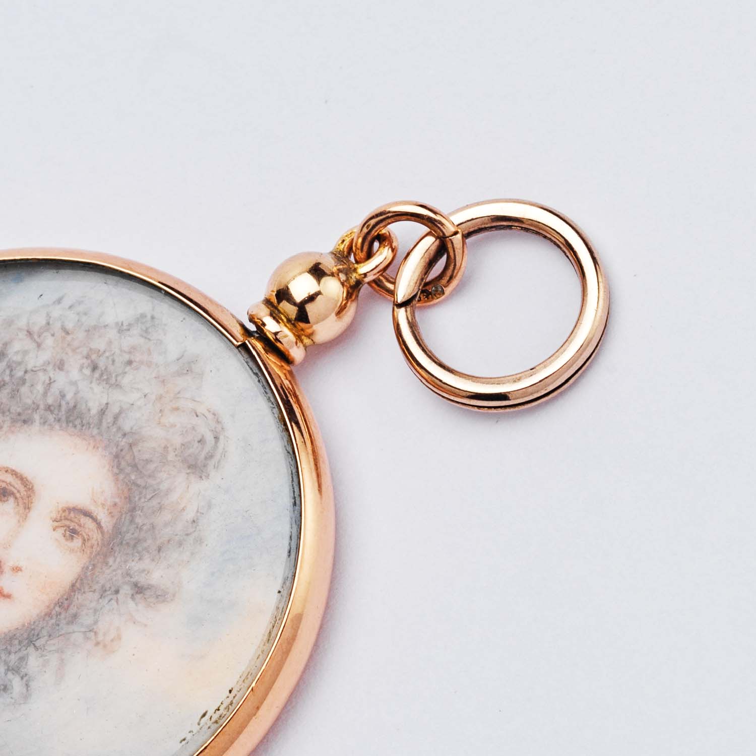 Antique Gold Portrait Miniature Pendant - Image 3