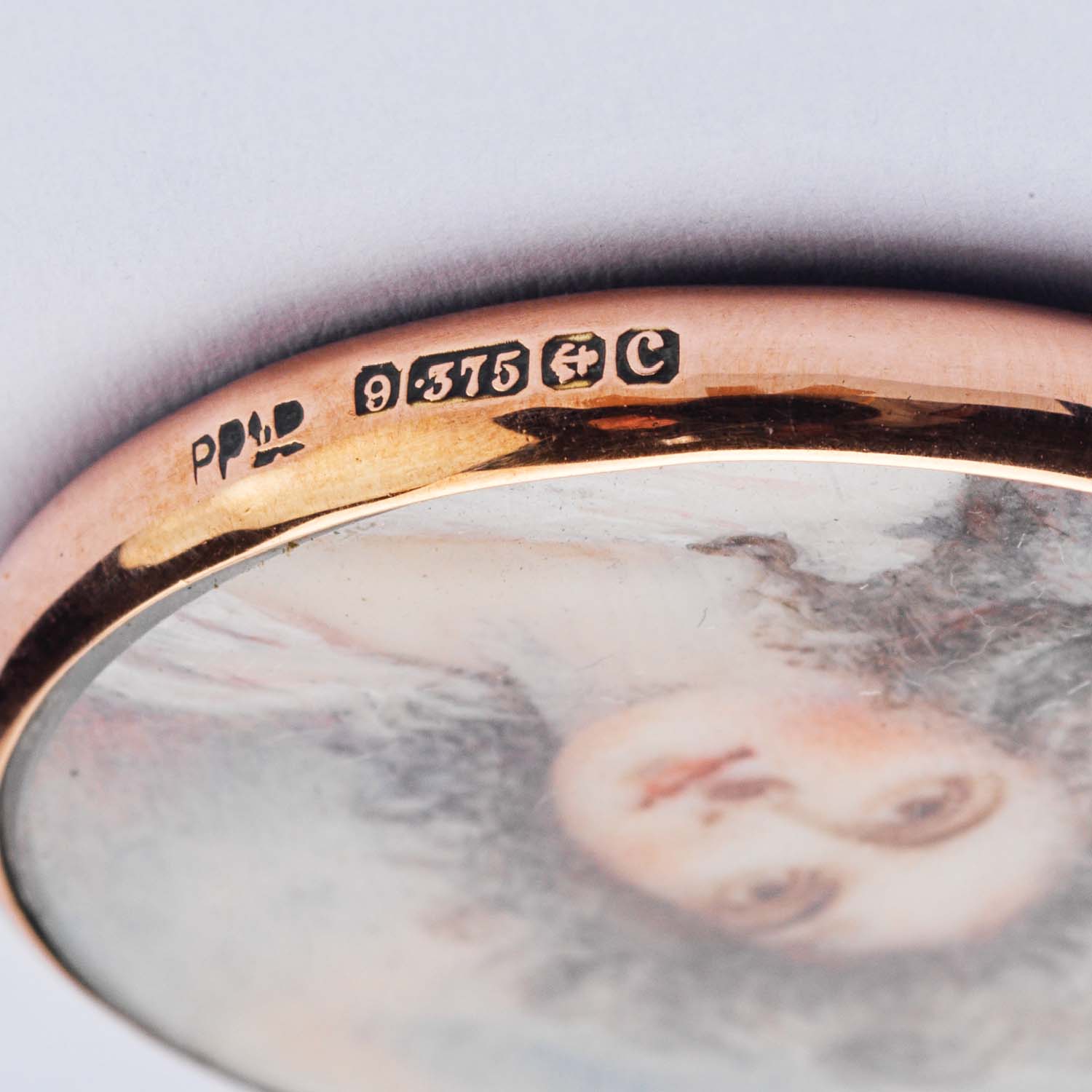 Antique Gold Portrait Miniature Pendant - Image 2